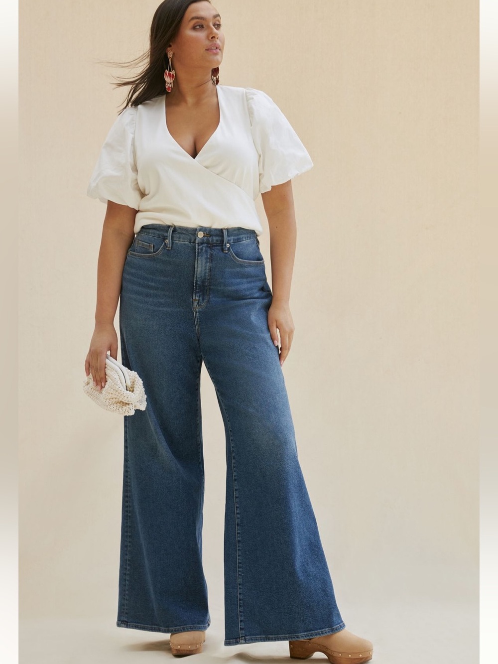 BOGO! Anthropologie Maeve Wrap Front Puff Sleeve Top White XL